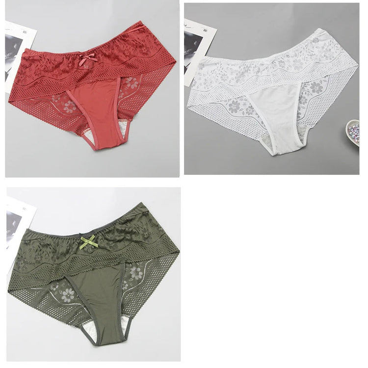 DaiNaFang New Plus Size Underwear Women Sexy Transparent Lace Modal Cotton Panties High Waist Large Lingerie Khamik Shop Online