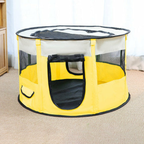Portable Pet House Oxford Cloth Crate Room Playing Maroon Asteria