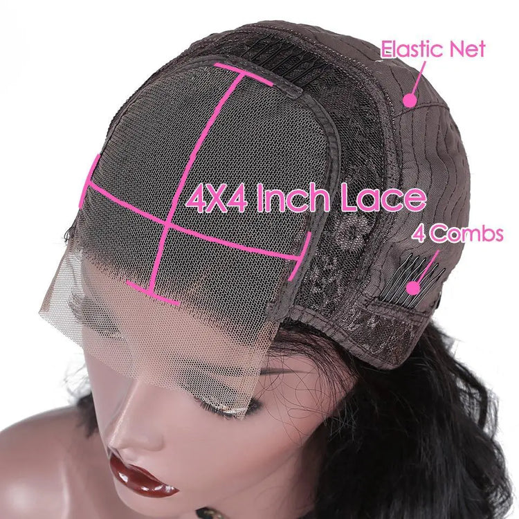Beumax 4x4 Deep Wave 5x5 Lace Closure wig 6x6 Human Hair Wigs Cerise Alfie