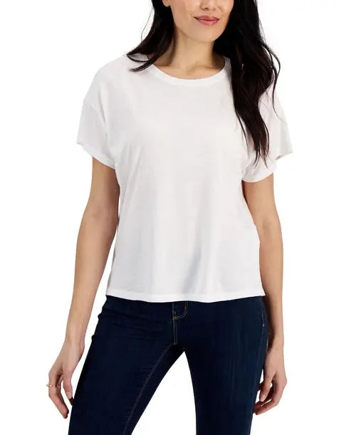 Style & Co Oversized Cropped T-Shirt Amber Chrysippus
