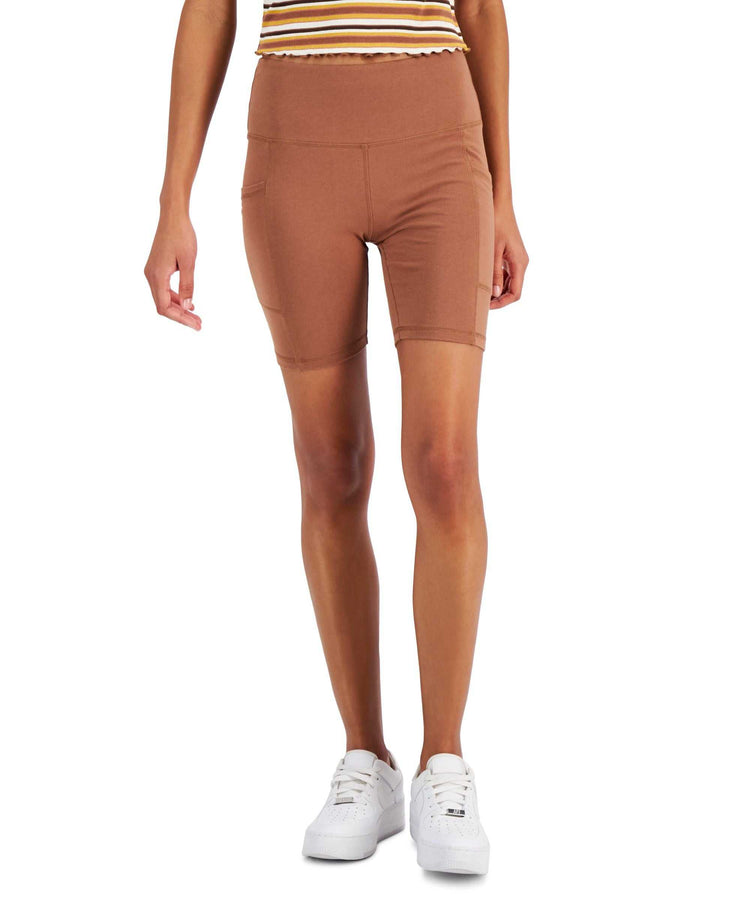 Shorts vélo Hippie Rose Juniors avec poches latérales pour téléphone, taille moyenne, tissu coton/polyester/spandex, style pull-on.