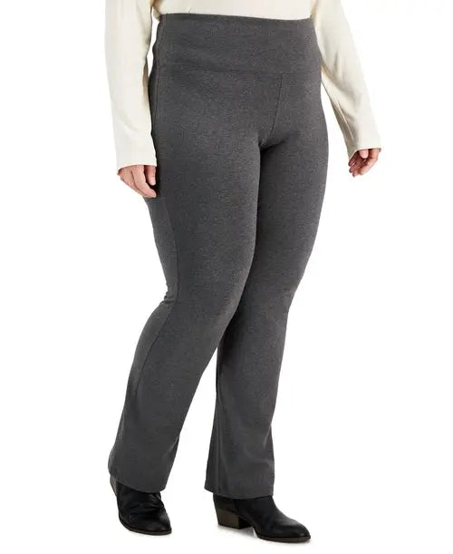 Plus Size High Rise Pull-On Bootcut Leggings Amber Chrysippus