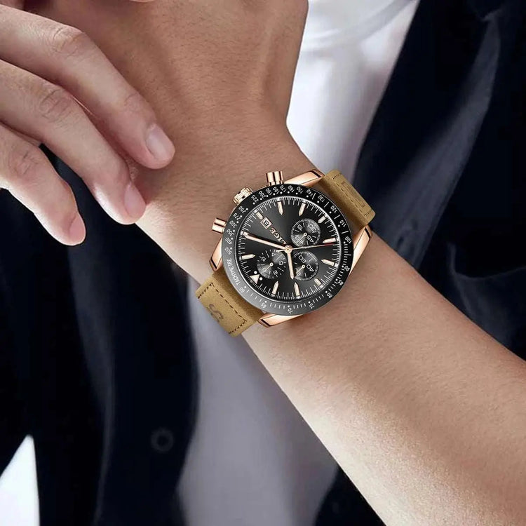 LIGE Retro Fashion Outdoor Quartz Man Watch Military Classic Clocks Casual Sports Leather Belt Waterproof Auto Date Watches Male Khamik Shop Online