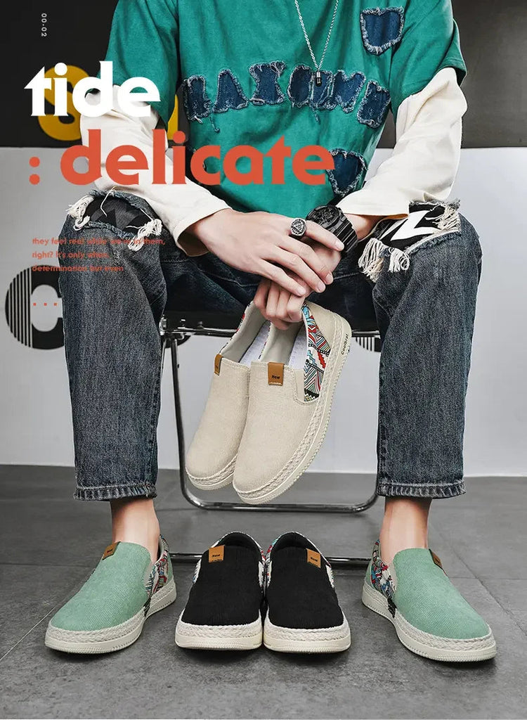 Portable men casual cloth shoes ultra light weight, compact design, breathable shoes for travel and business trips Khamik Shop Online