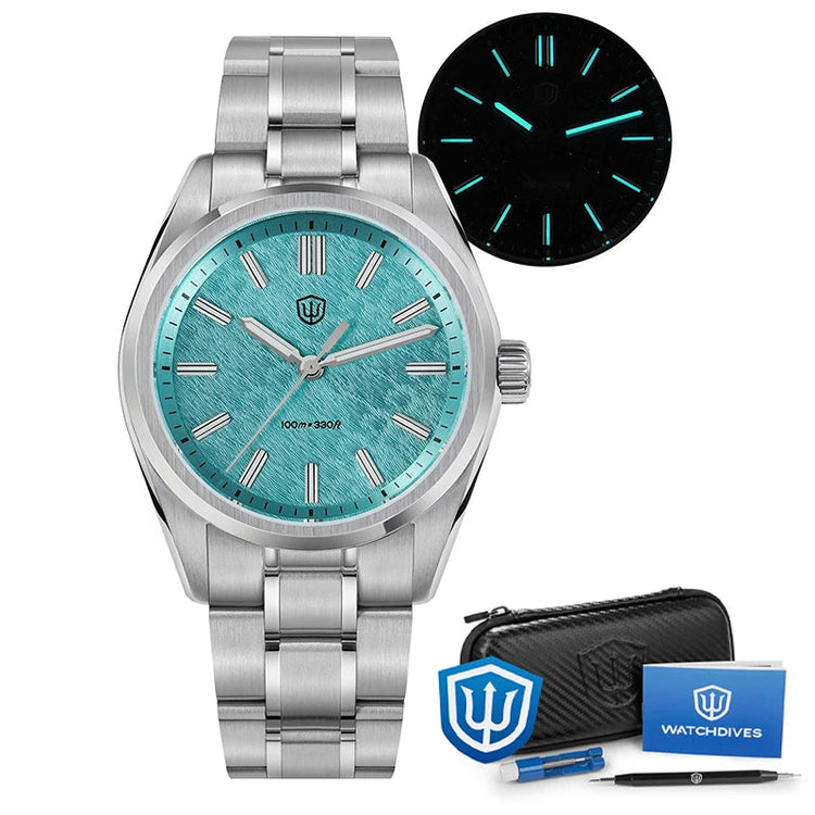 Watchdives WD0003B Quartz Watches VH31 Movement Aventurine Dial Watch 100m Waterproof Sapphire Crystal 36mm Vintage Watch Khamik Shop Online