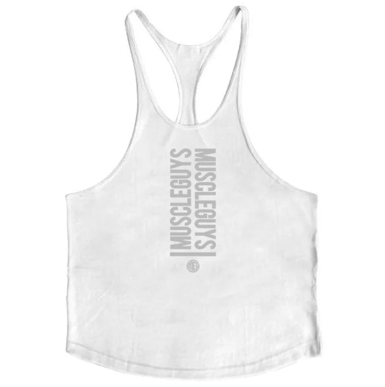 Summer Men Gym Workout Printed Tank Tops Y Back Fitness spaghetti straps Muscle Fit Stringer Sportswear Bodybuilding Cotton Tee Khamik Shop Online