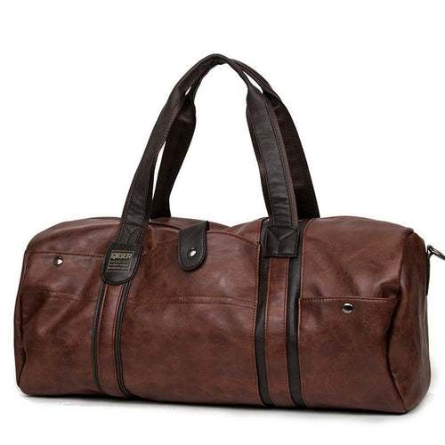 Leather Leisure Travel Duffel Bag For Men And Women Maroon Asteria