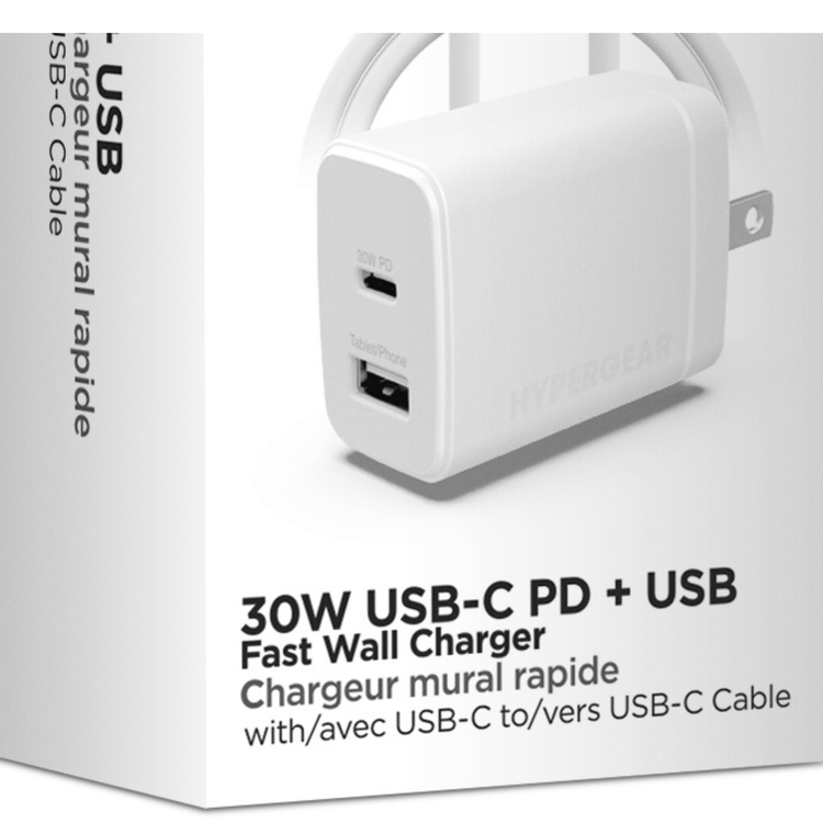HyperGear 30W PD Dual Wall Charger + USB-C to USB-C Sky Iapetus