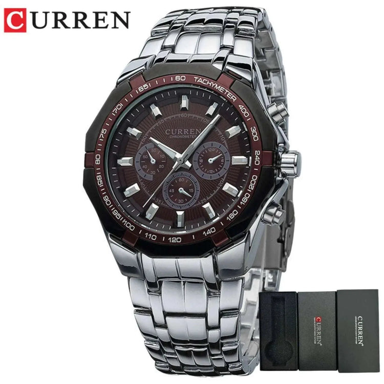 CURREN Men Luxury Brand Military Sport Mens Watches Full Steel Quartz Clock Men&