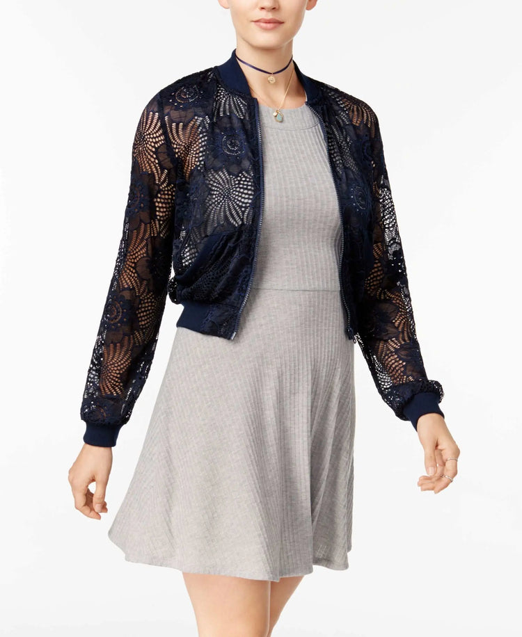 Teeze Me Juniors Bomber Jacket Fit Flare Dress Amber Chrysippus