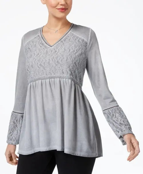 Jacquard-Detail Peasant Top Amber Chrysippus