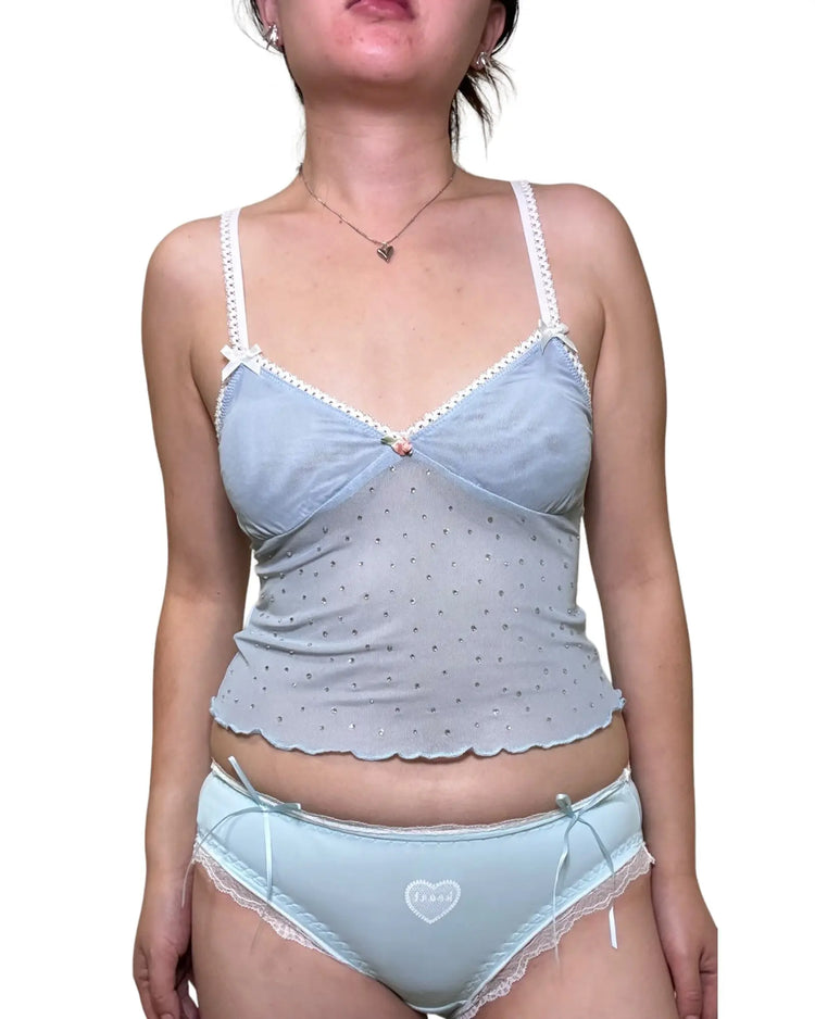 Milanblocks Y2K 90s Coquette Style Cami Top Soft Breathable Lingerie Salmon Misty