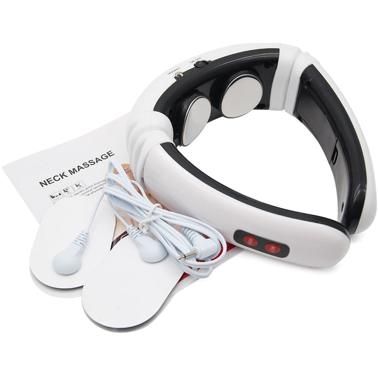 Electric Pulse Back And Neck Massager Far Infrared Heating Pain Relief Maroon Asteria