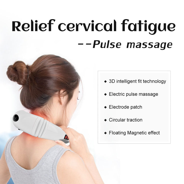Electric Pulse Back and Neck Massager Far Infrared Heating Pain Relief Maroon Asteria