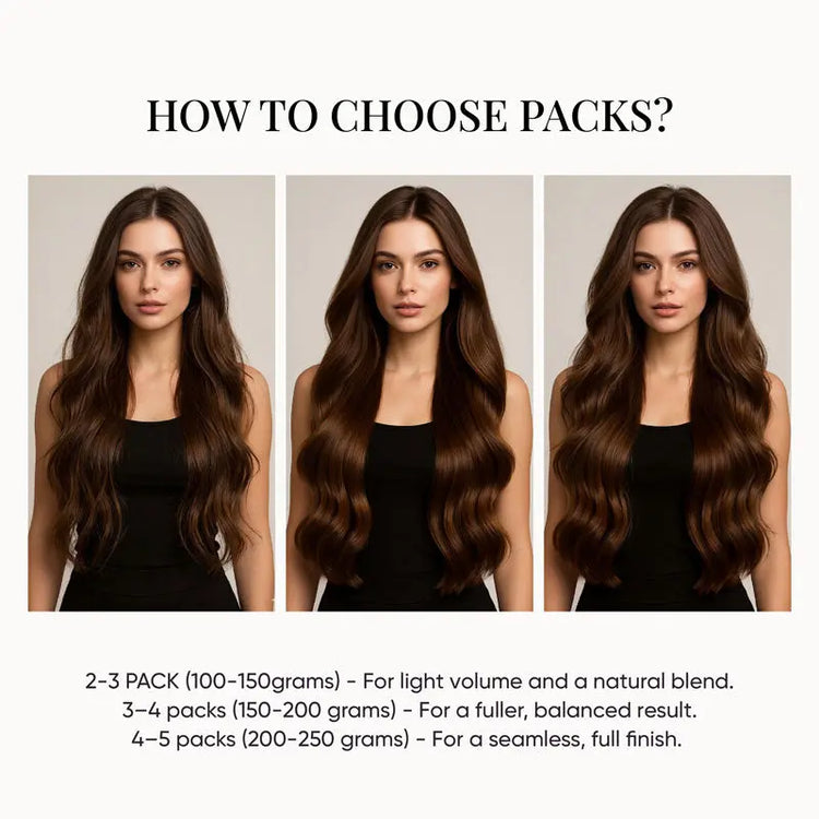 Natural Balck (1B) Tape-In Hair Extensions (50g - 100g) Ivory Blackhaw