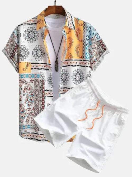 Relax mood men beach shorts set Raspberry Eurybia