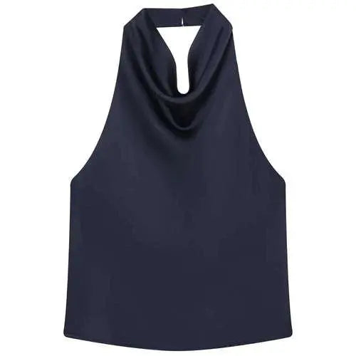 HXAO Top Women Halter Satin Women Tops Backless Corset Top Vest Yellow AliExpress