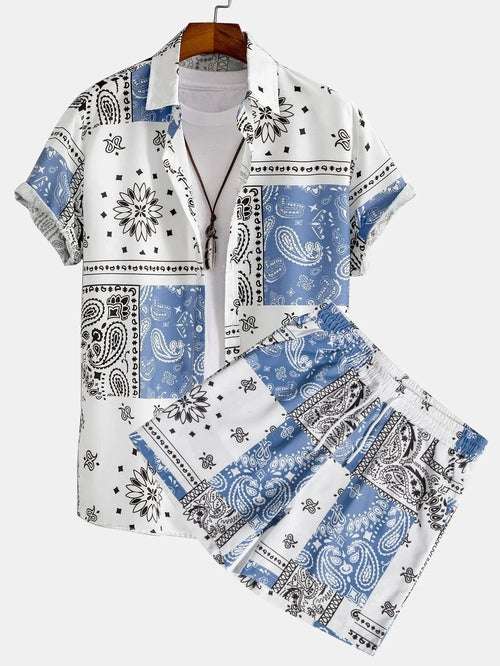 Relax mood men beach shorts set Raspberry Eurybia