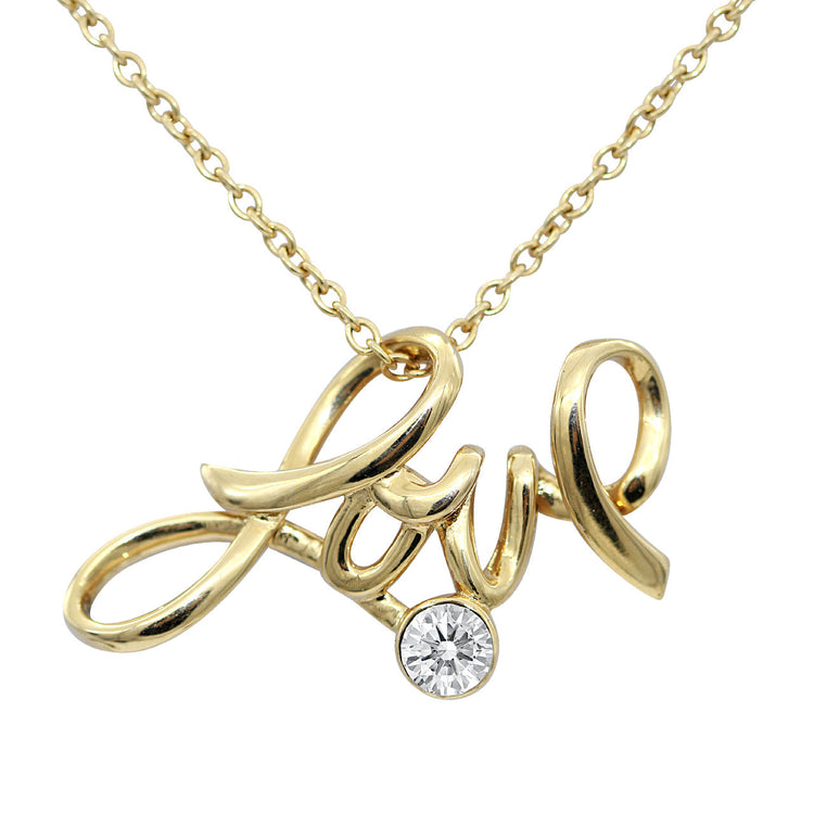 Love Necklace 24K Gold Plated with Crystal Pendant Blue Asteria