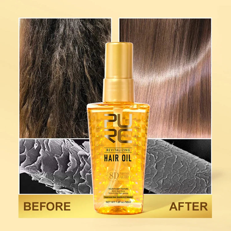 PURC Morocco Argan Oil Nourishing Hair Oil Smoothing Shine Soft Hair Serum Repair Damaged Frizz Dry Hair Treatment Hair Care Khamik Shop Online