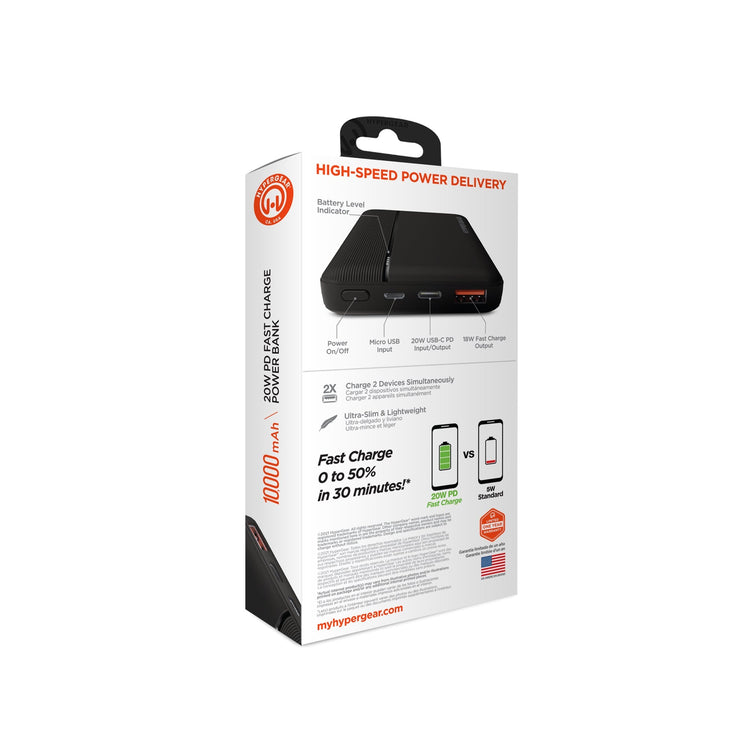 HyperGear 10000mAh 20W PD + USB Power Bank Sky Iapetus