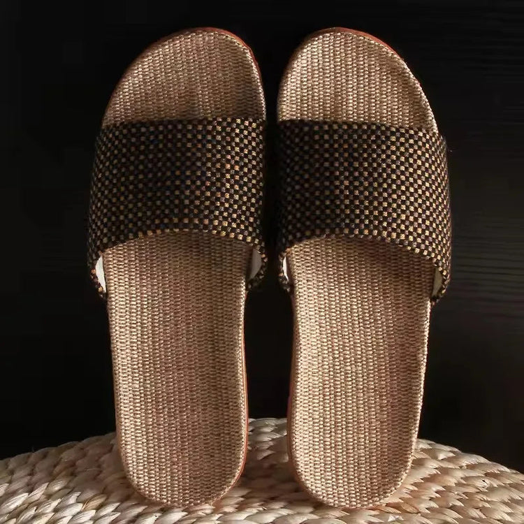 Mntrerm 2023 New Style Home Sandals Indoor Non-Slip Linen Slippers Men&