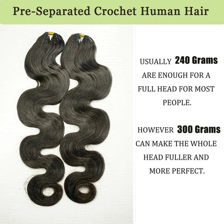 Pre Separated Crochet Hair Body Wave Crochet Human Hair for Black Women Extensions Human Hair Water Wave Bundles Knotless Hair Khamik Shop Online