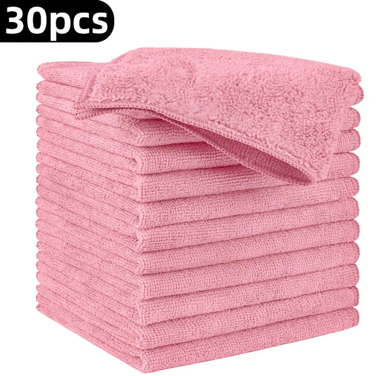 1-50Pcs Light Pink Microfiber Kitchen Towels Super Absorbent Soft Durable Cleaning Cloths Glass Countertops Pans Bowls Faucets Khamik Shop Online