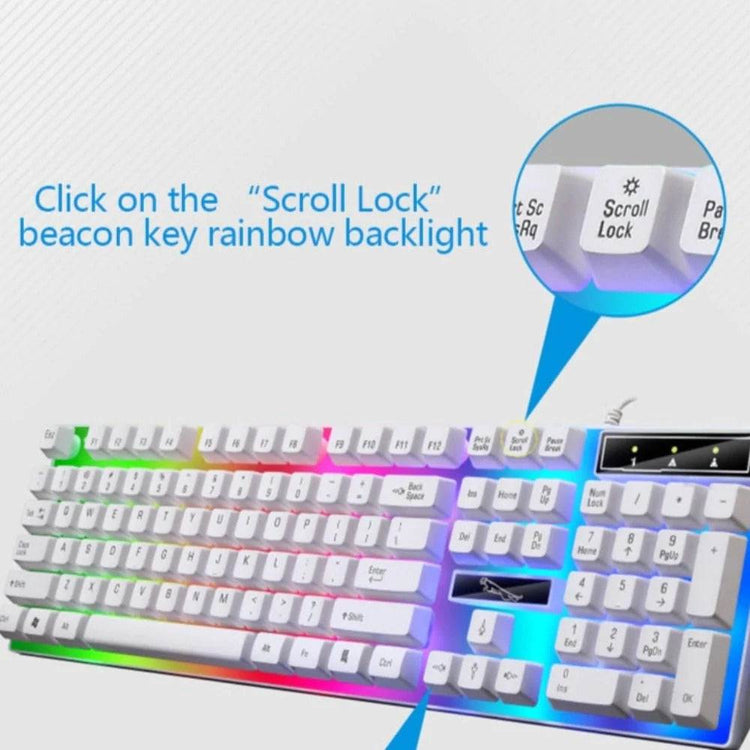 Ninja Dragons White Knight Gaming Keyboard and Mouse Set – Mobile and Laptop Accessories Yellow Pandora