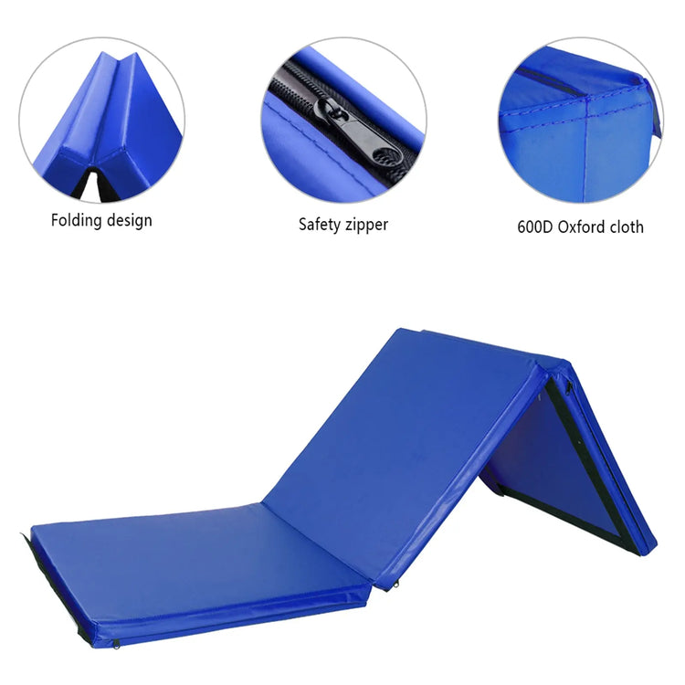 55"x24"x1.2" Tri-fold Gymnastics Yoga Mat with Hand Buckle Lilac Milo
