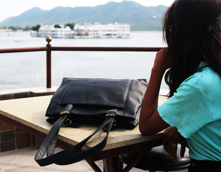 Black Leather Handbags for Women Ladies Tote Shoulder Bags. Salmon Alder
