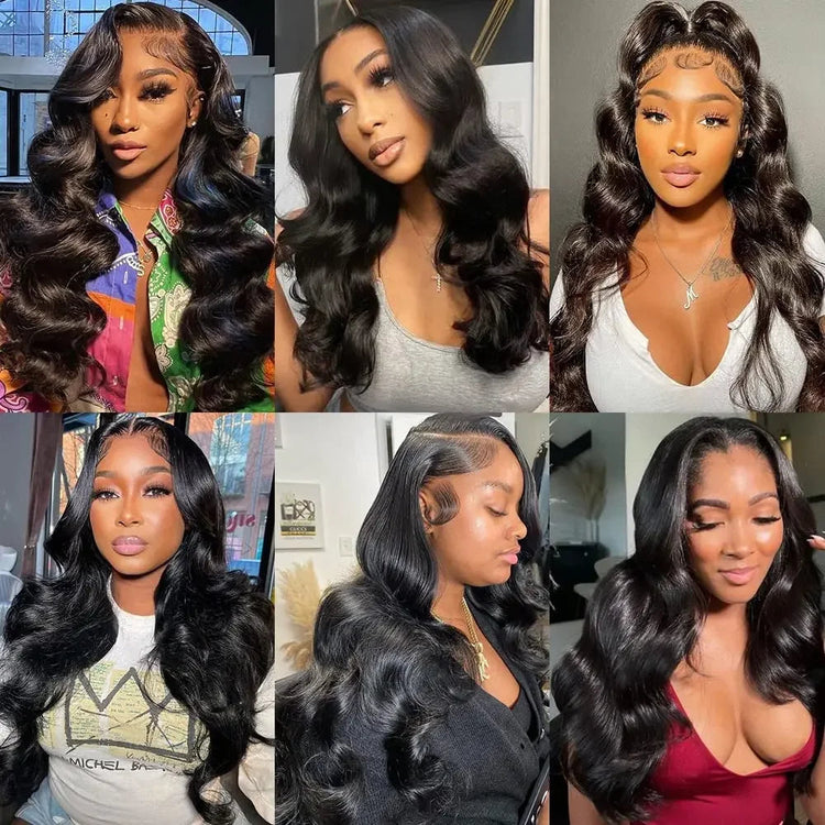 Body Wave Human Hair Bundles with Frontal Malaysian Virgin Hair Weave 3 Bundles with 13x4 Lace Frontal Hair Natural Black Khamik Shop Online