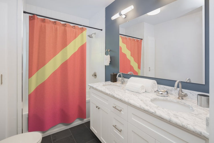Pink Gradient Abstract Shower Curtains Home Decor Yellow Pandora