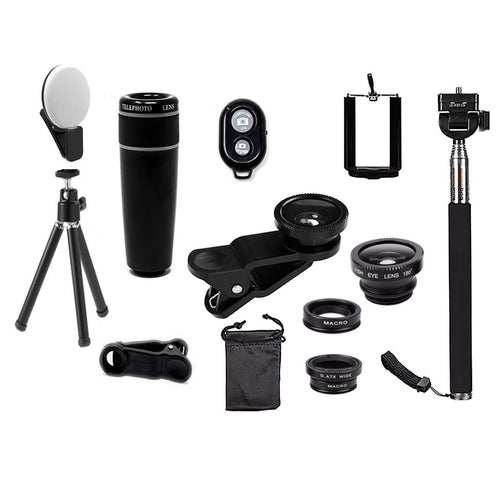 11 in 1 Smartphone Camera Lens Kit – Tech Accessories | Bluetooth Salmon Lucky