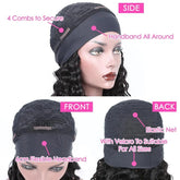 Burgundy Headband Body Wave Human Hair Wig 