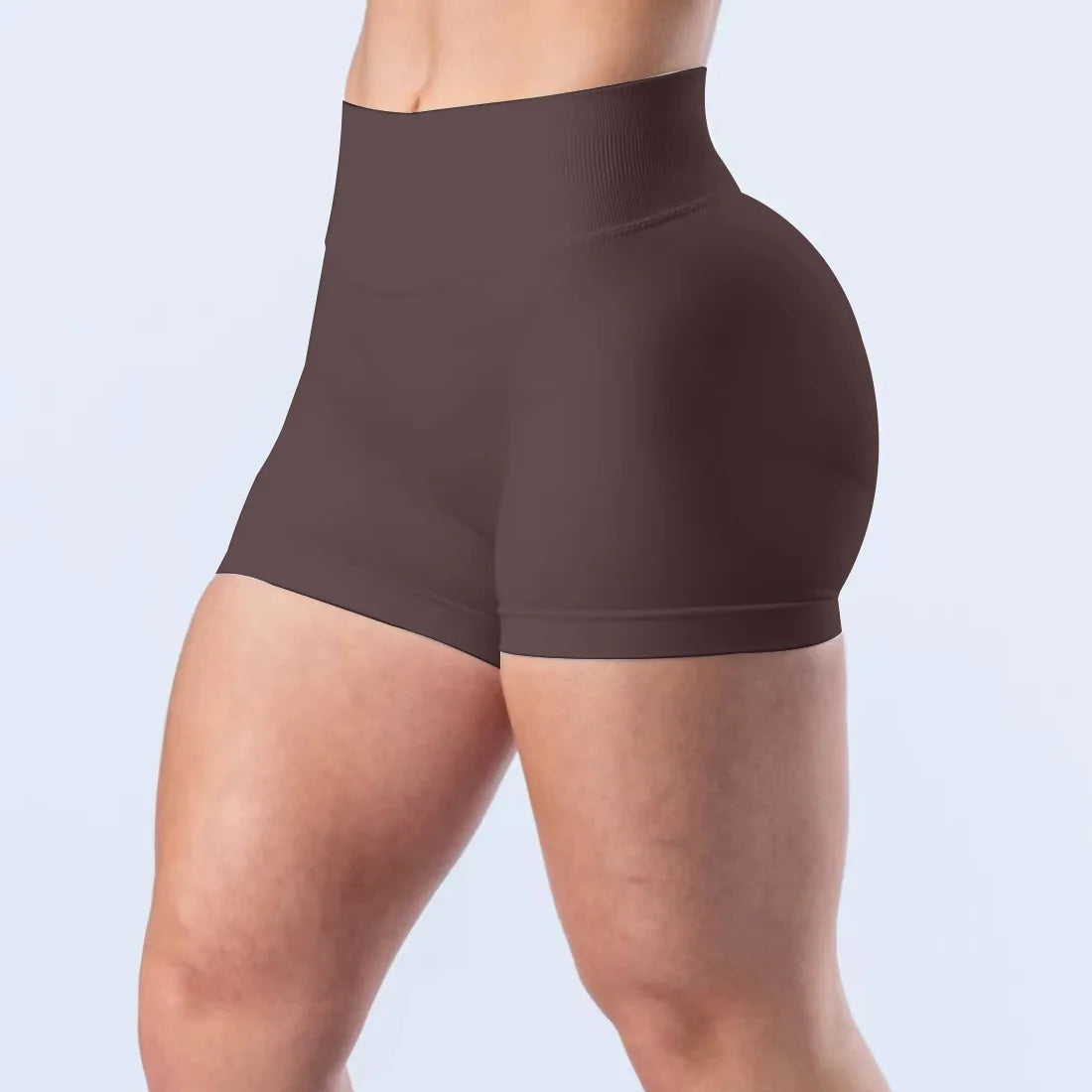 No Logos Shorts | 4.5" leggings Low Ribbed Rise Cycling Women Yoga Workout Clothes Gym Scrunch Bum Seam Seamless Fitness Tights Khamik Shop Online