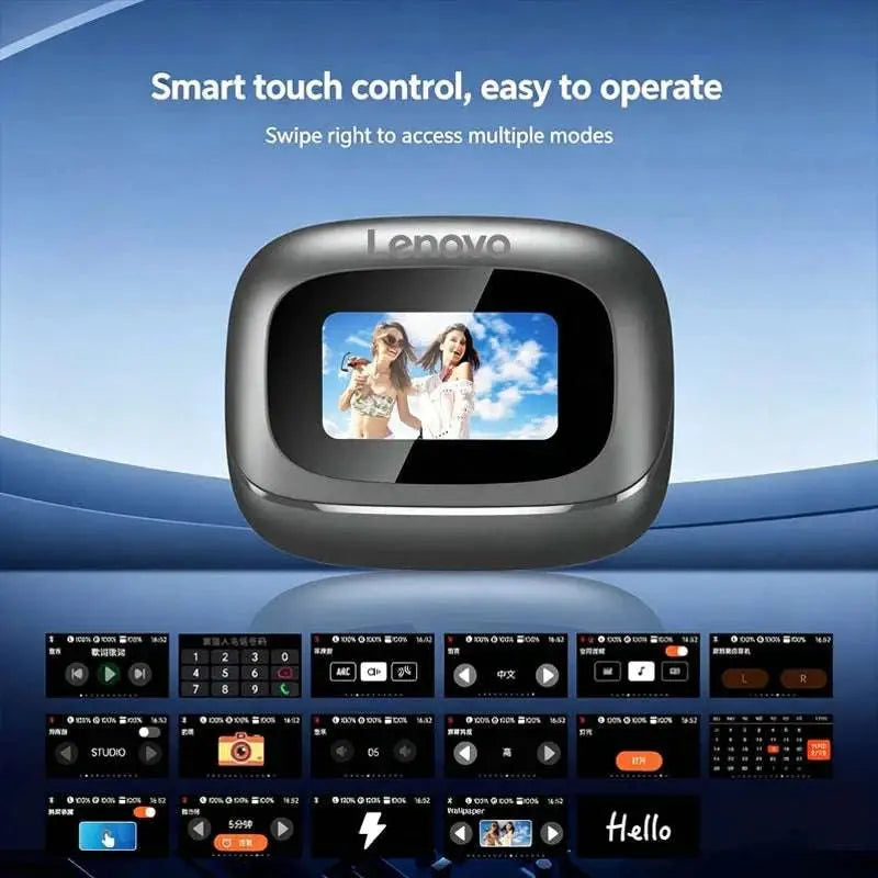 Lenovo TOUR PRO6 Touch Multi Functional Screen Long-lasting Battery Life TWS Wireless ANC Noise Cancelling Enc Heavy Bass Earbud Khamik Shop Online