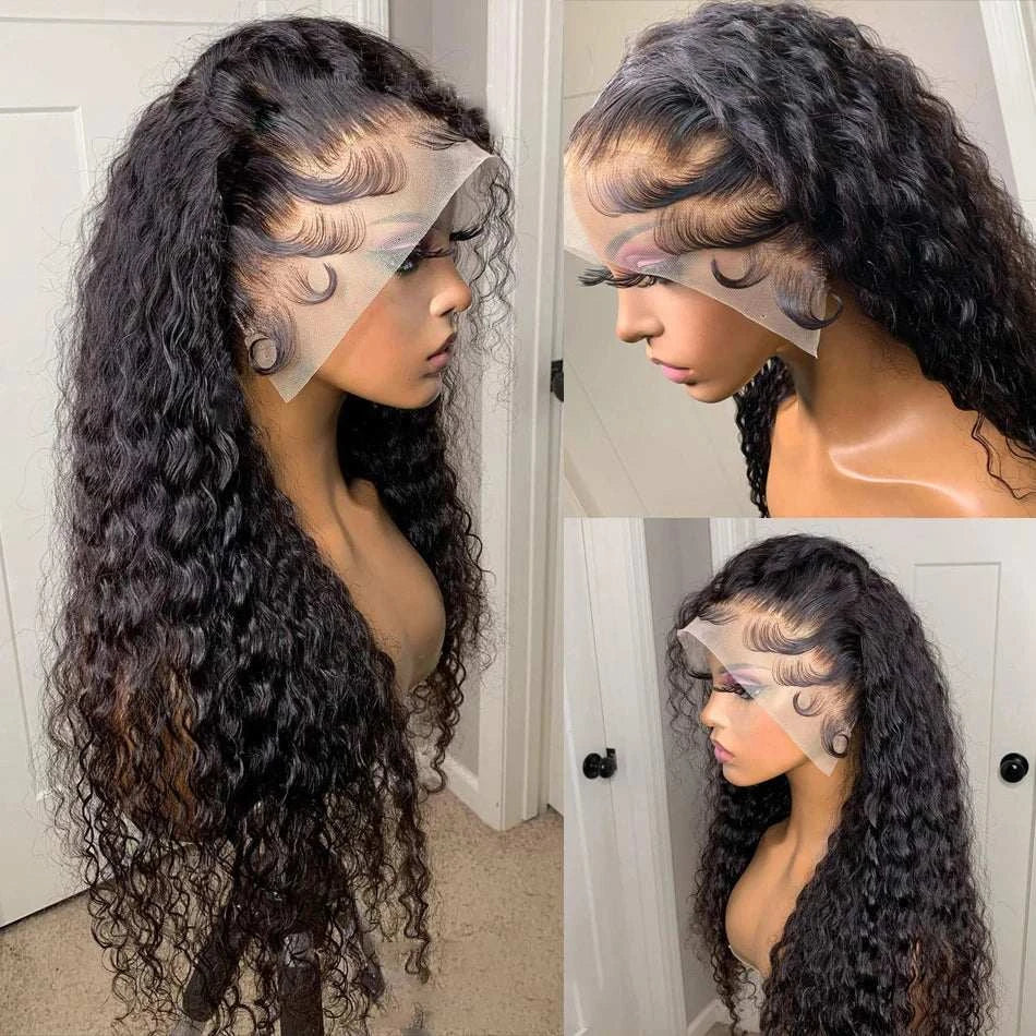 Preplucked Glueless Long 26“ Natural Black Kinky Curly 180%Density 13x4 Lace Front Wig For Women Heat Resistant BabyHair Daily Khamik Shop Online