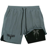 Men Running Shorts 2 in 1 Double-deck Sport Shorts Sportswear Gym Fitness Short Pants Training Jogging Bottom Men&