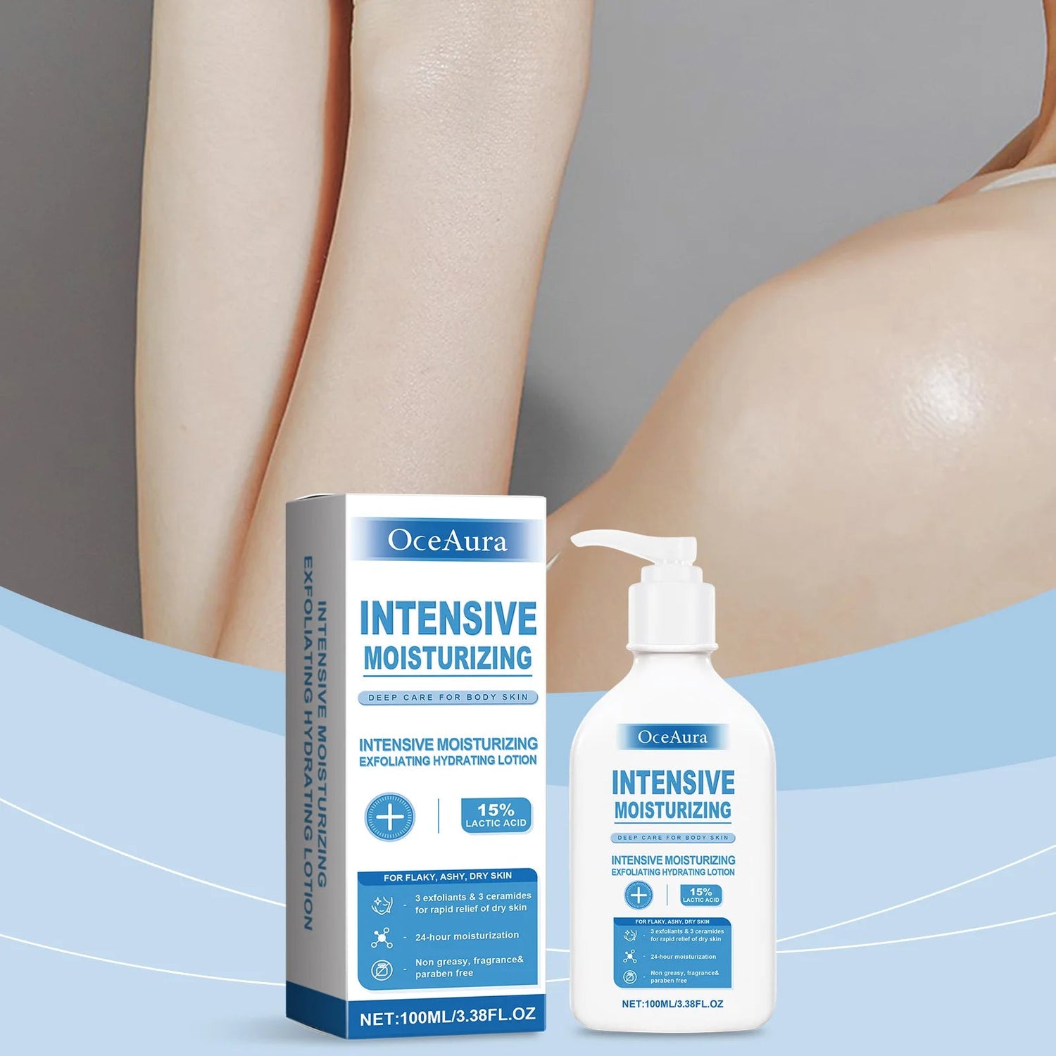 OceAura Intensive Healing Body Lotion for Dry Skin - Exfoliating Hydrating Moisturizer Deep Nourishing Non-Greasy Skin Care Khamik Shop Online