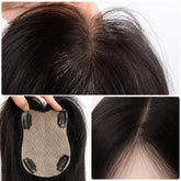 Human Hair Topper Silk Base Great Coverage for Thinning Hair or Hair Loss 9x13cm Silk Top Hair Topper with Clips Breathable Khamik Shop Online