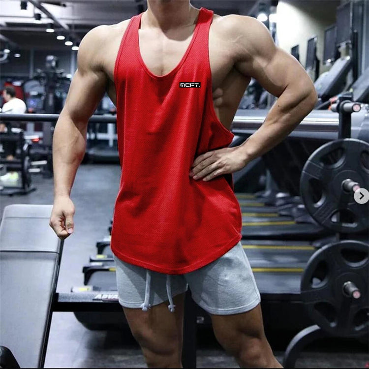 2022 Gym Workout Sleeveless Shirt Men Bodybuilding Running Clothing Fitness Sportswear Muscle For Male Y Back Tank Top Khamik Shop Online