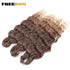 FREEDOM Synthetic Curly Braiding Hair Extensions 24 Inch/60 cm Long Deep Wavy Twist Crochet Braids Hair Ombre Brown Rainbow Hair Khamik Shop Online