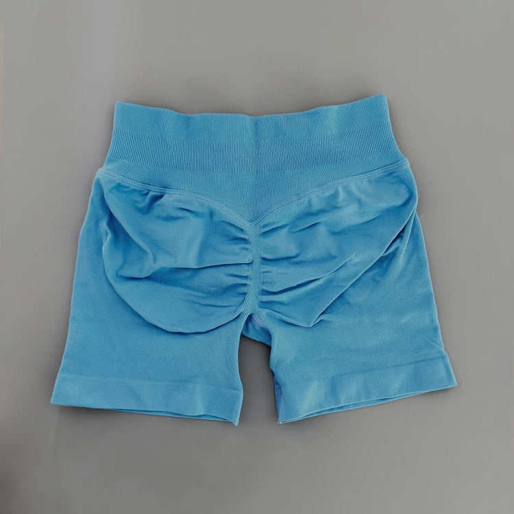 AURA SHARK Shorts 4.5" Women Fitness Sports Biker Shorts Low Ribbed Band Gym Workout Scrunch Butt Yoga Seamless Leggings Khamik Shop Online