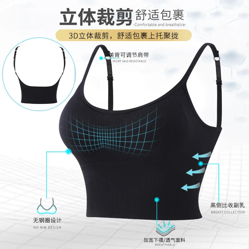 Women Tank Crop Top Seamless Underwear Vintage Crop Top Female Tanks Vest Camis Padded U Back Woman Sexy Sport Lingerie Camisole Khamik Shop Online