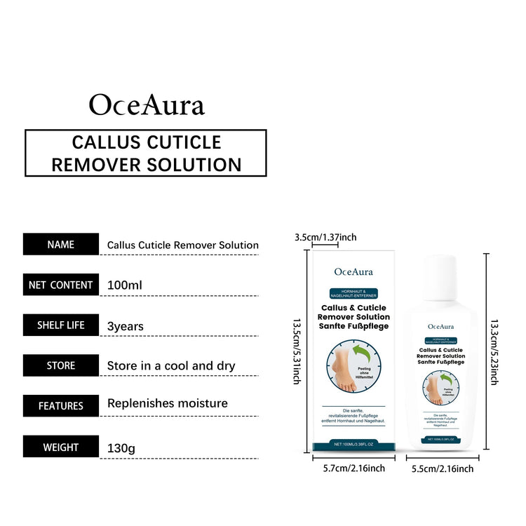 OCEAURA 100ml Foot Cuticles Remover Solution No Tools Required Gentle Non-irritating Removes Foot Cuticles Callus Restore Smooth Khamik Shop Online