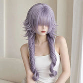 Lavender Purple High Level Comes with Anti Stiff Jellyfish Head and bangs Daily Top Synthetic Full Head Set Khamik Shop Online