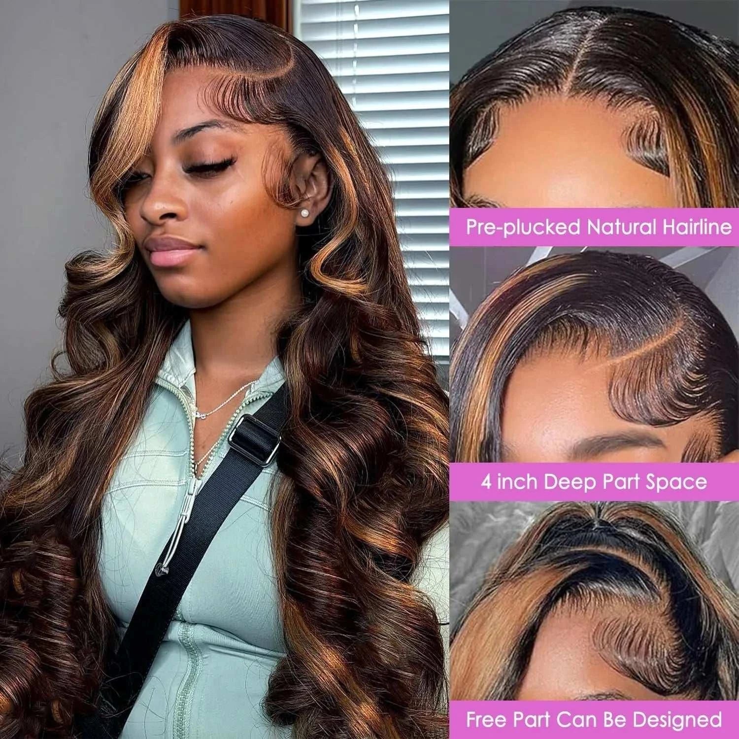 P1B/30 Wig 100% Human Hair Glueless Wigs Human Hair 9x6 Lace Front Wig Body Wave For Women Lace with Baby Hair for Black Women Khamik Shop Online