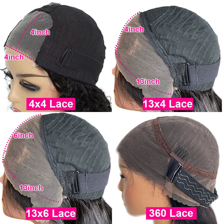 Ombre Colored Brown With Bang Layered 13x6 HD Transparent Lace Frontal Wig Bone Straight Glueless 300/400 Density Human Hair Wig Khamik Shop Online