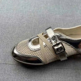 New Splicing Woven Hollow Sneakers 2026 Spring and Summer Buckle Non-slip Casual Single Shoes Khamik Shop Online